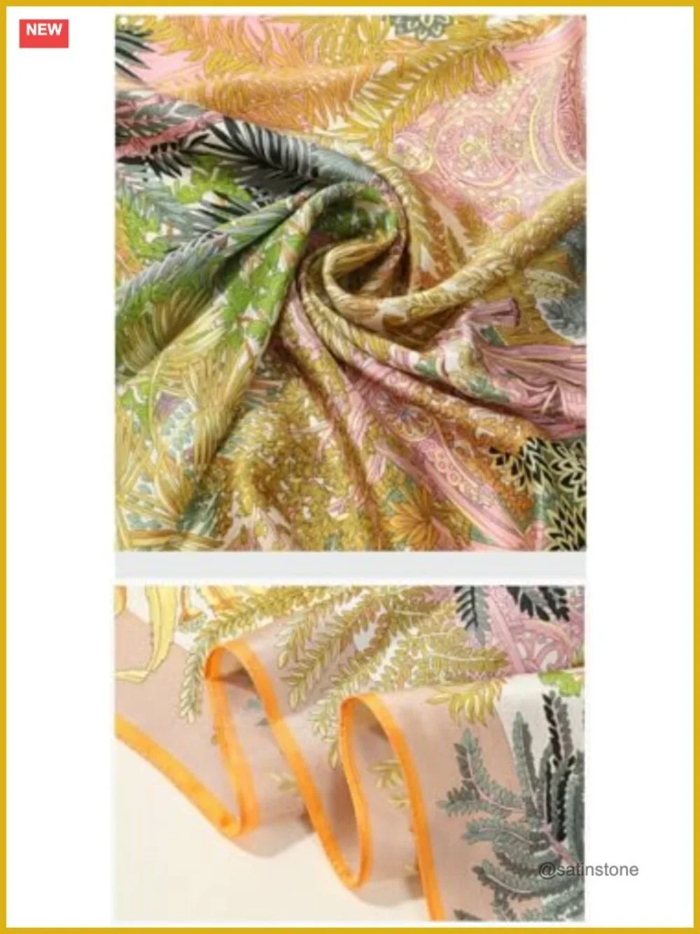 100% Mulberry Silk Square Scarf - 35